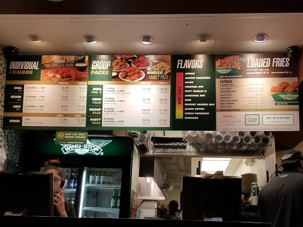 Wingstop food and storefront view at 2590 W Main St in Tupelo, Mississippi