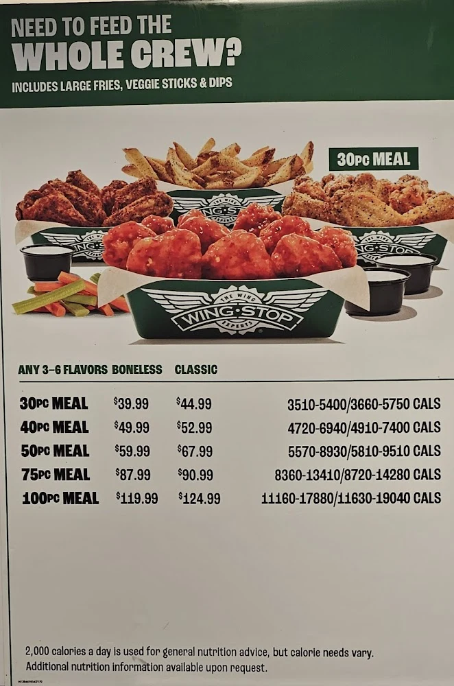 Wingstop food and storefront view at 7075 Malco Blvd in Southaven, Mississippi