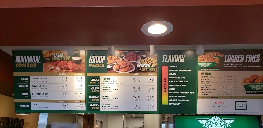 Wingstop food and storefront view at 3208 W. Gate City Blvd A-3 in Greensboro, North Carolina