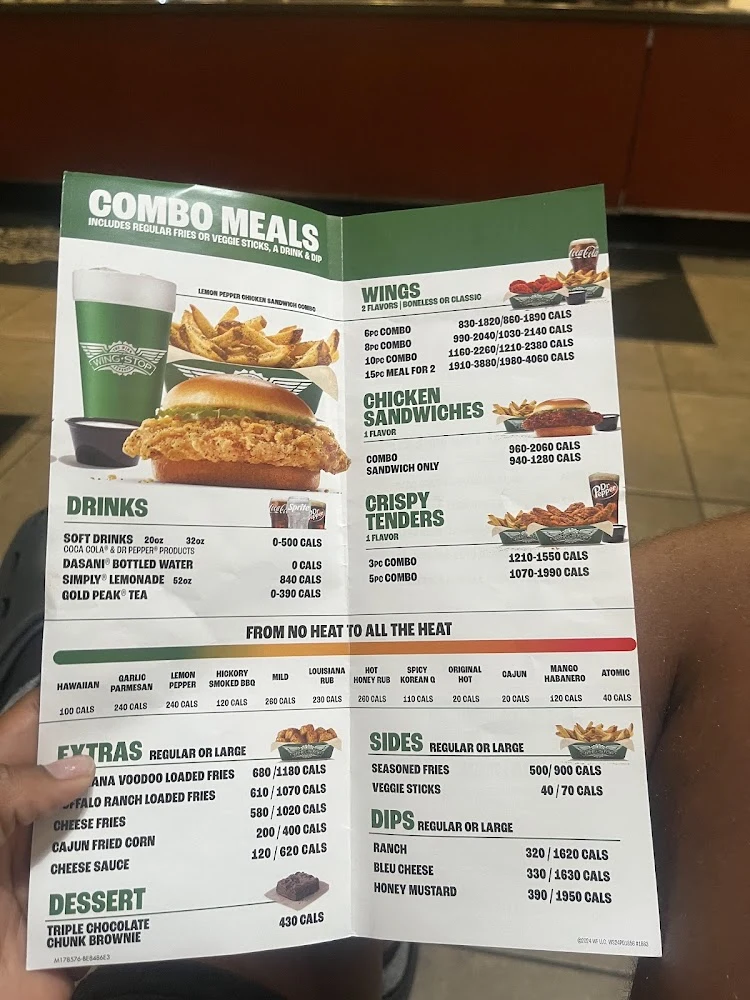 Wingstop food and storefront view at 3209 Avent Ferry Rd. in Raleigh, North Carolina