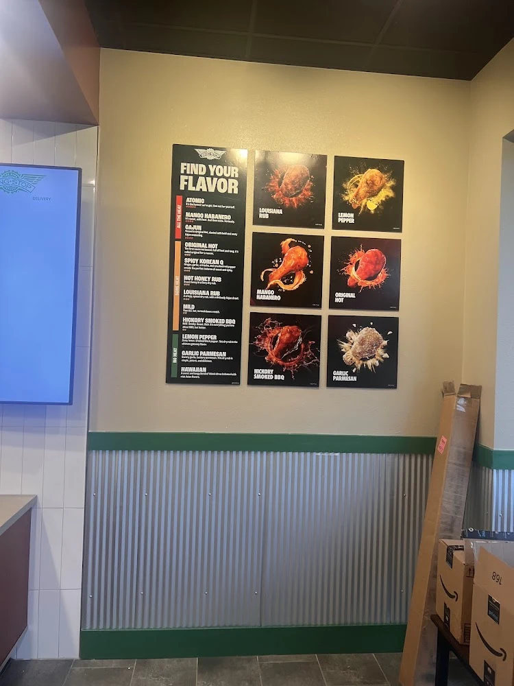 Wingstop food and storefront view at 107 Weaver Blvd in Weaverville, North Carolina