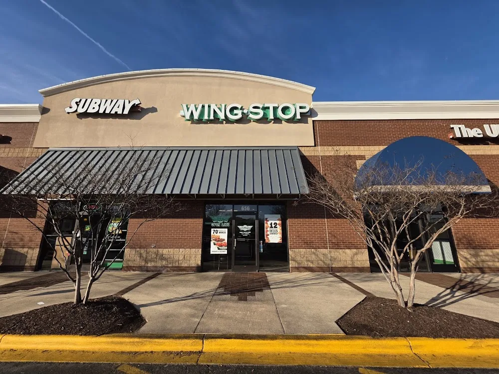 Wingstop food and storefront view at 656 Hanes Mall Blvd in Winston Salem, North Carolina
