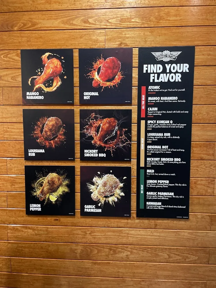 Wingstop food and storefront view at 6008 Taylor Rd in Wendell Falls, North Carolina