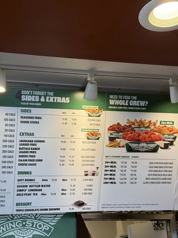 Wingstop food and storefront view at 415 S. Washington Ave in Bergenfield, New Jersey