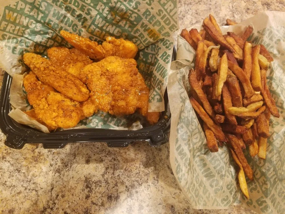Wingstop food and storefront view at 1801-1805 Mt Holly Road in Burlington, New Jersey