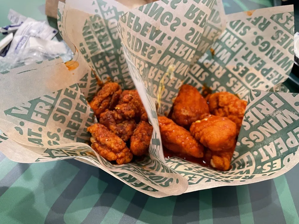 Wingstop food and storefront view at 337 W. Main Street in Freehold, New Jersey