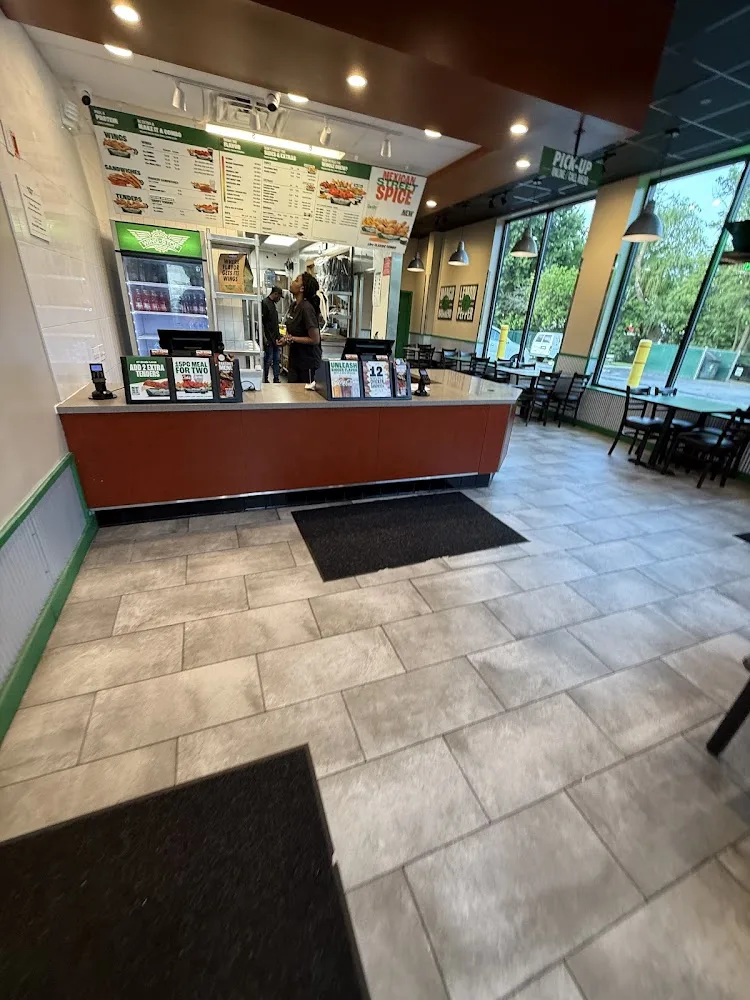 Wingstop food and storefront view at 556 NJ-17 in Paramus, New Jersey
