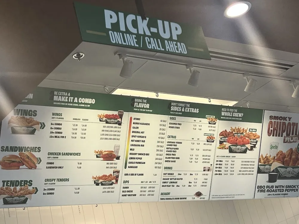 Wingstop food and storefront view at 655 Nassau Park Blvd in Princeton, New Jersey