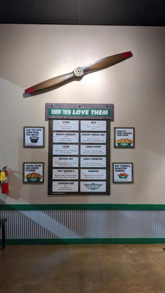 Wingstop food and storefront view at 3538 Zafarano Drive in Santa Fe, New Mexico