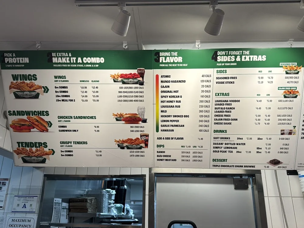 Wingstop food and storefront view at 4440 E. Washington Ave in Las Vegas, Nevada