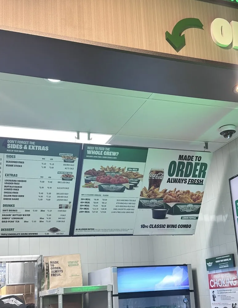 Wingstop food and storefront view at 3528 W Genesee Street in Syracuse, New York
