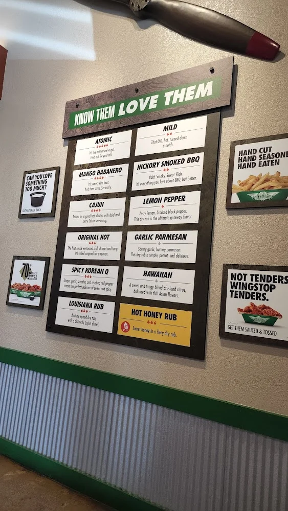 Wingstop food and storefront view at 1029 High St in Hamilton, Ohio