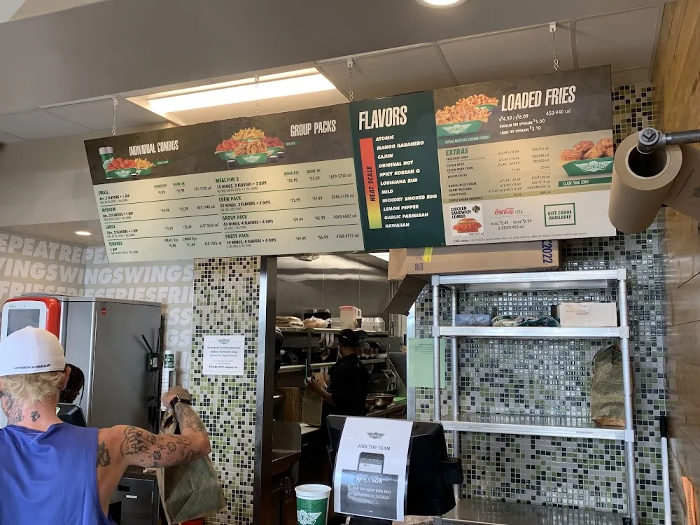 Wingstop food and storefront view at 544 South State Street in Westerville, Ohio