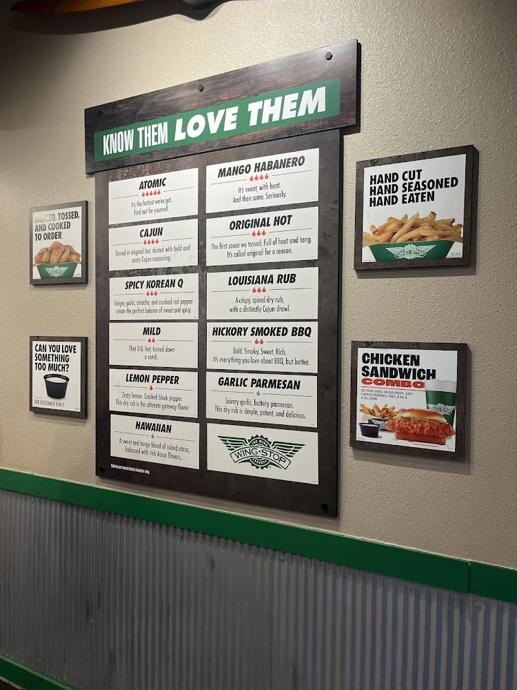 Wingstop food and storefront view at 10 Old Clairton Road in Pittsburgh, Pennsylvania