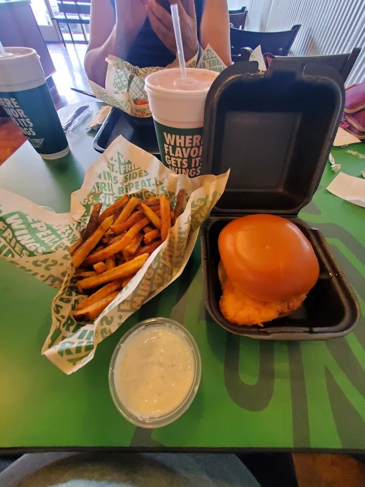 Wingstop food and storefront view at 2407 S. Congress Ave in Austin, Texas