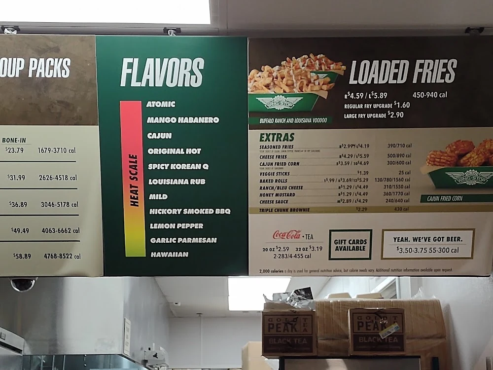 Wingstop food and storefront view at 747 State Highway 71 West in Bastrop, Texas