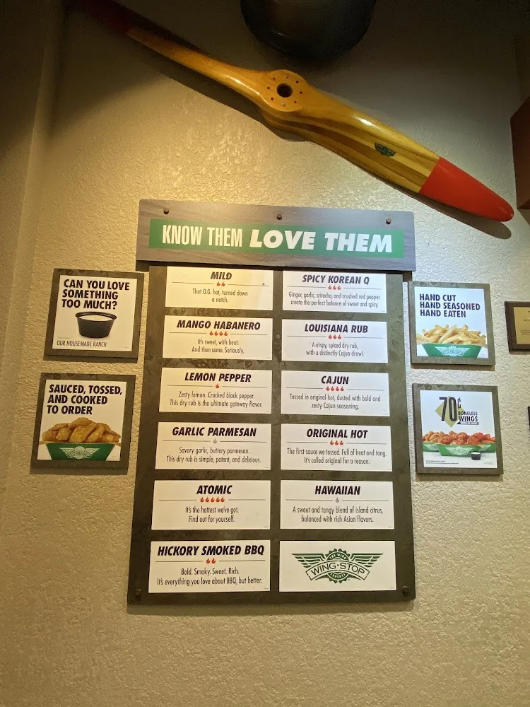 Wingstop food and storefront view at 401 W Whitestone Blvd Ste B100 in Cedar Park, Texas