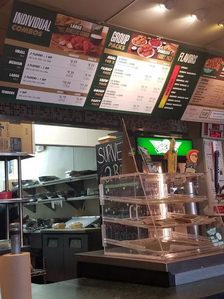 Wingstop food and storefront view at 2405 W University Dr Ste D in Edinburg, Texas