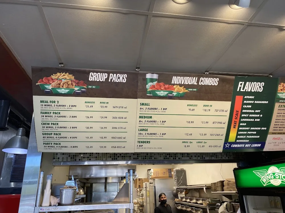 Wingstop food and storefront view at 4608 Bryant Irvin Rd Ste 414 in Fort Worth, Texas