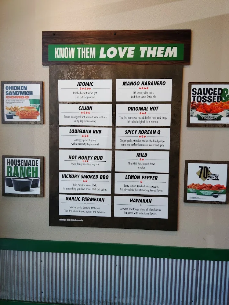 Wingstop food and storefront view at 2488 Avondale Haslet Road in Haslet, Texas