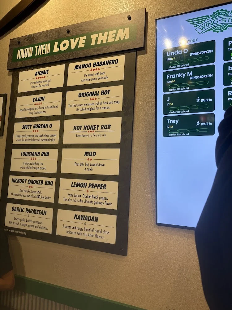 Wingstop food and storefront view at 1445 West Pleasant Run Road in Lancaster, Texas