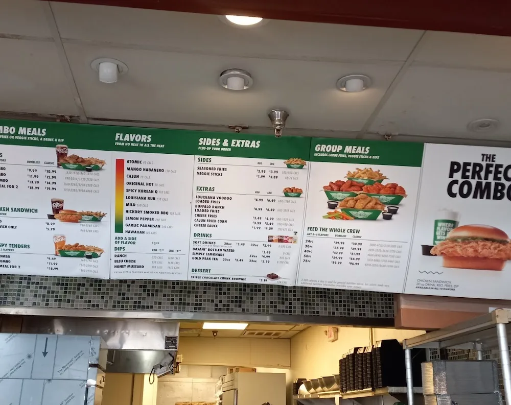 Wingstop food and storefront view at 6807 Slide Rd Ste G in Lubbock, Texas