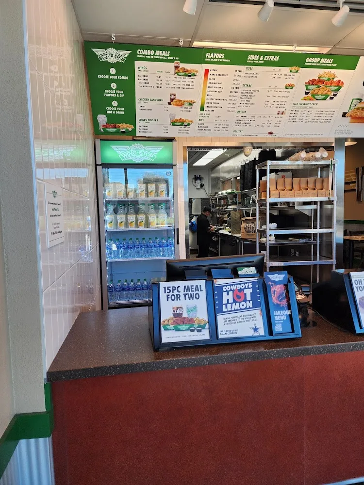 Wingstop food and storefront view at 2695 McGarity Lane in Lucas, Texas