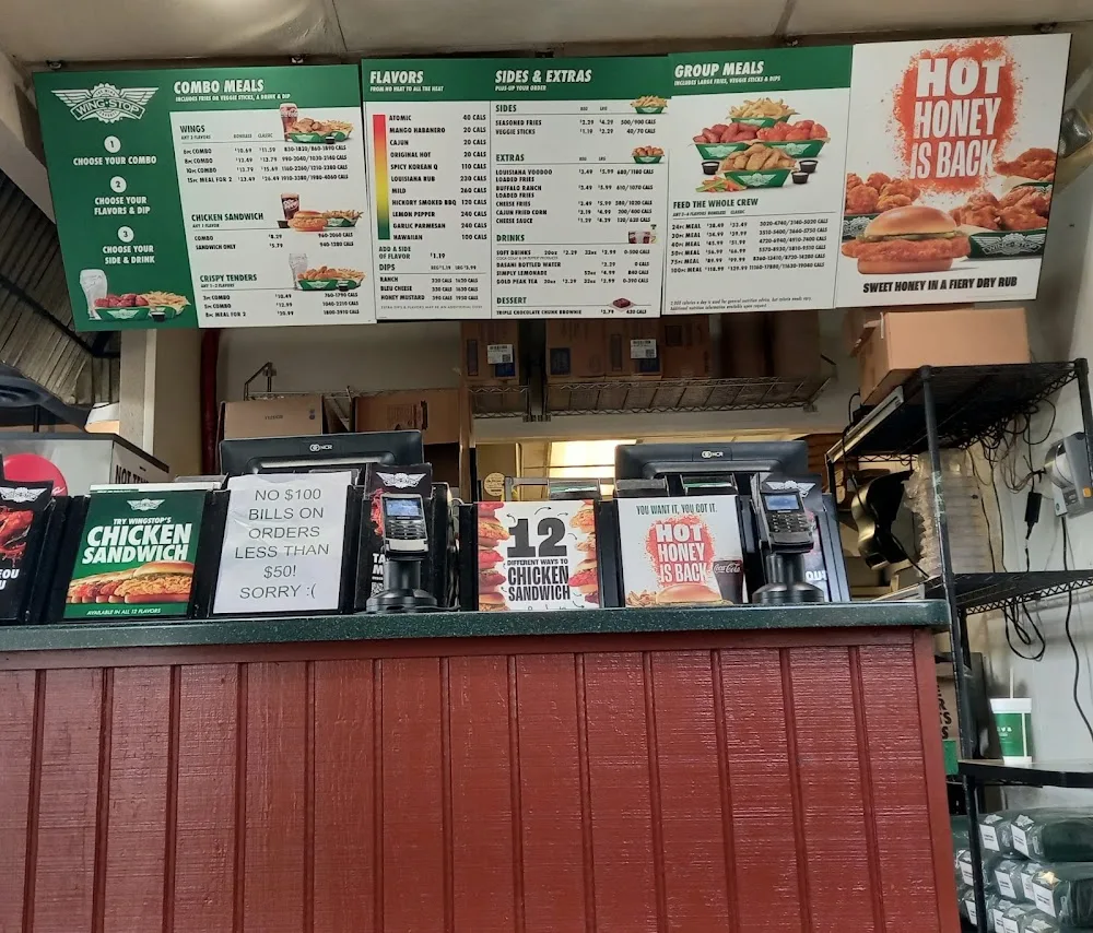 Wingstop food and storefront view at 2881 Matlock Avenue Ste 103 in Mansfield, Texas