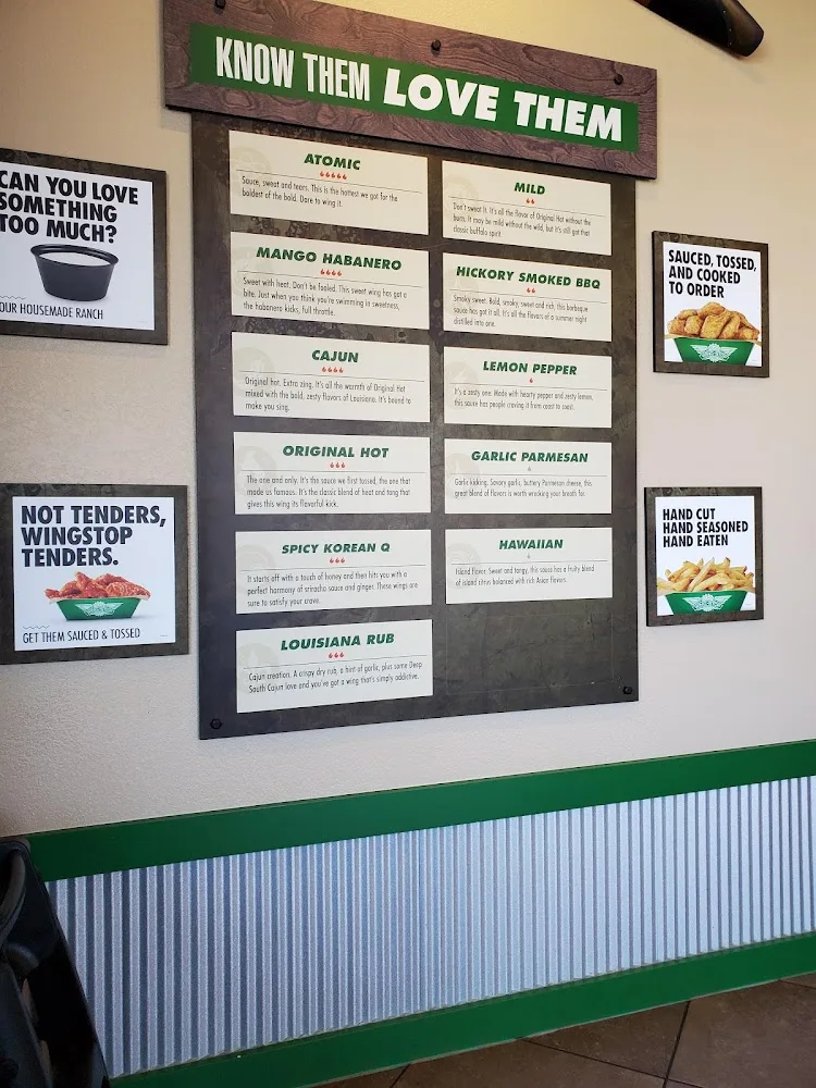 Wingstop food and storefront view at 101 East End Blvd South in Marshall, Texas