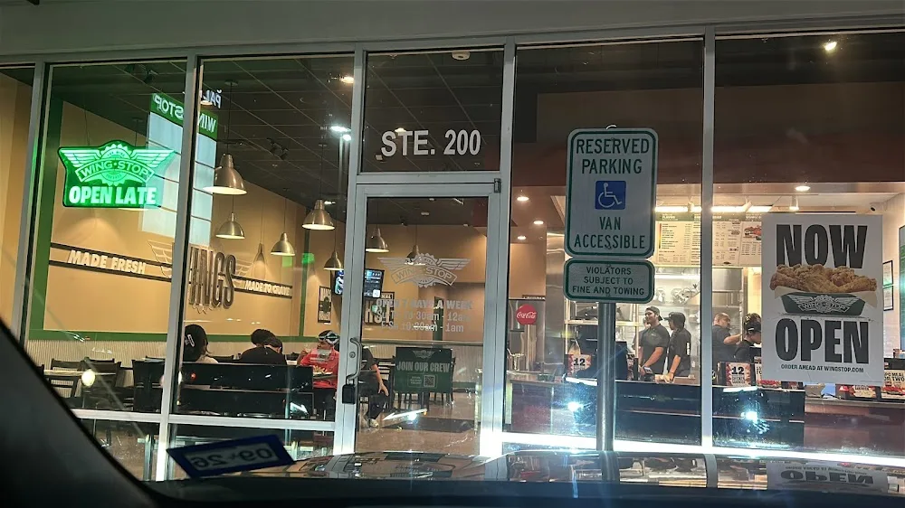 Wingstop food and storefront view at 1562 W. Palma Vista Dr. in Palmview, Texas