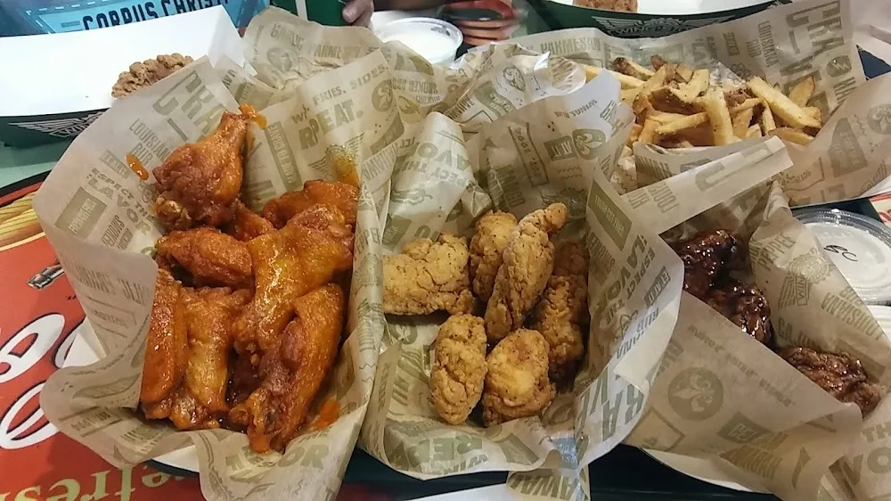 Wingstop food and storefront view at 18816 Limestone Commercial Dr in Pflugerville, Texas
