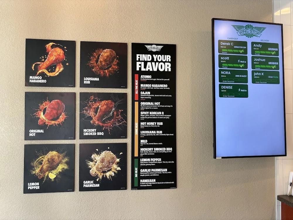 Wingstop food and storefront view at 710 W. Renner Rd. in Richardson, Texas