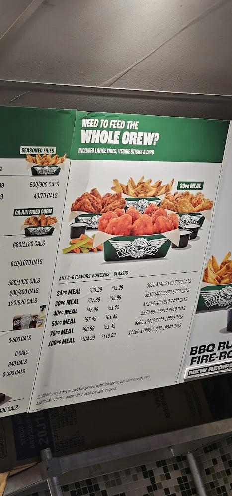 Wingstop food and storefront view at 2400 Padre Blvd in South Padre Island, Texas