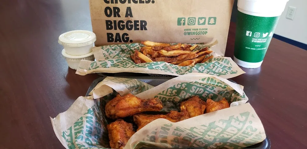 Wingstop food and storefront view at 4444 W. 7th Street in Texarkana, Texas