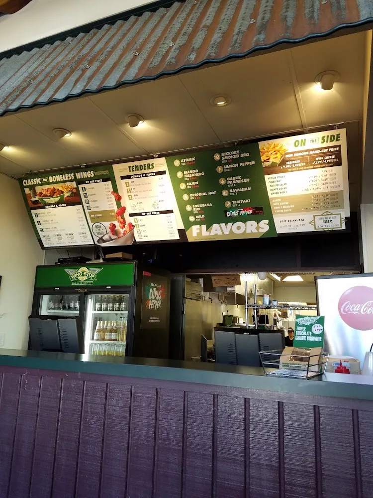 Wingstop food and storefront view at 6777 Woodlands Pkwy Ste 324 in The Woodlands, Texas