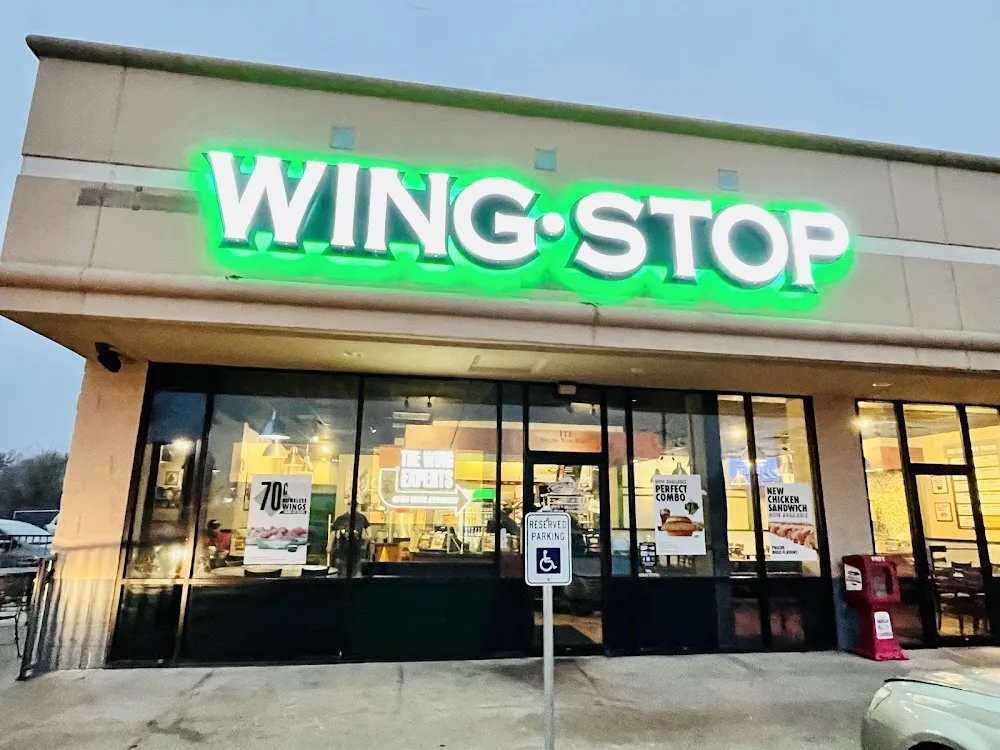 Wingstop food and storefront view at 111 S New Rd in Waco, Texas