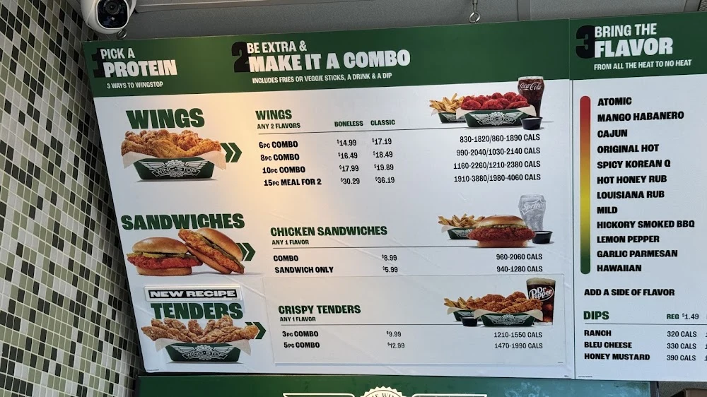 Wingstop food and storefront view at 14875 Main St in Bellevue, Washington