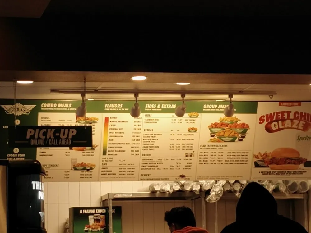 Wingstop food and storefront view at 100 Triangle Shopping Center in Longview, Washington