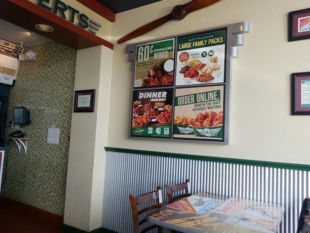 Wingstop food and storefront view at 5400 Washington Ave in Racine, Wisconsin