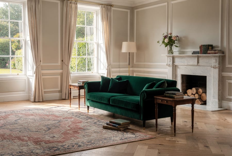 A sunlit Georgian drawing room.