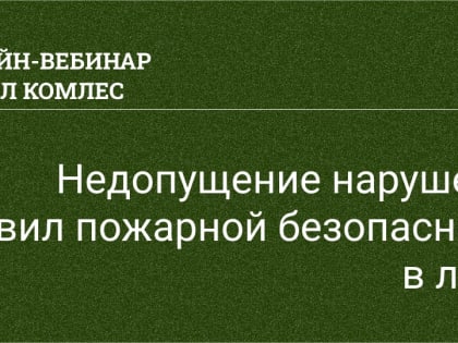 Приглашаем на вебинар «Недопущение нарушений правил пожарной безопасности в лесах»