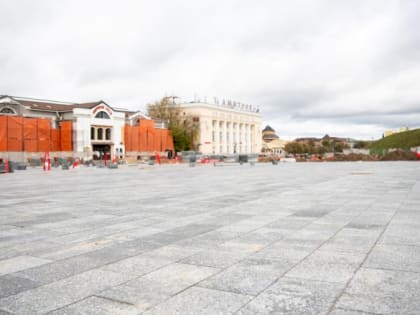 Строительные работы по обновлению Советской площади в Дмитрове выполнены более, чем наполовину