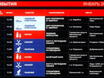 Календарь зимних событий и мероприятий