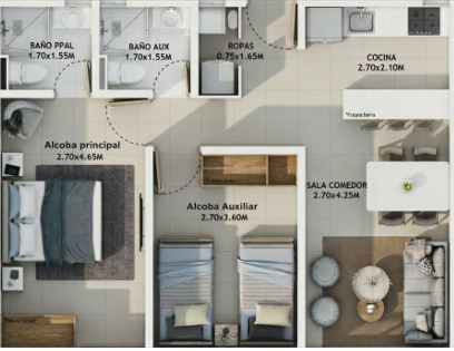 Apartamento medianero