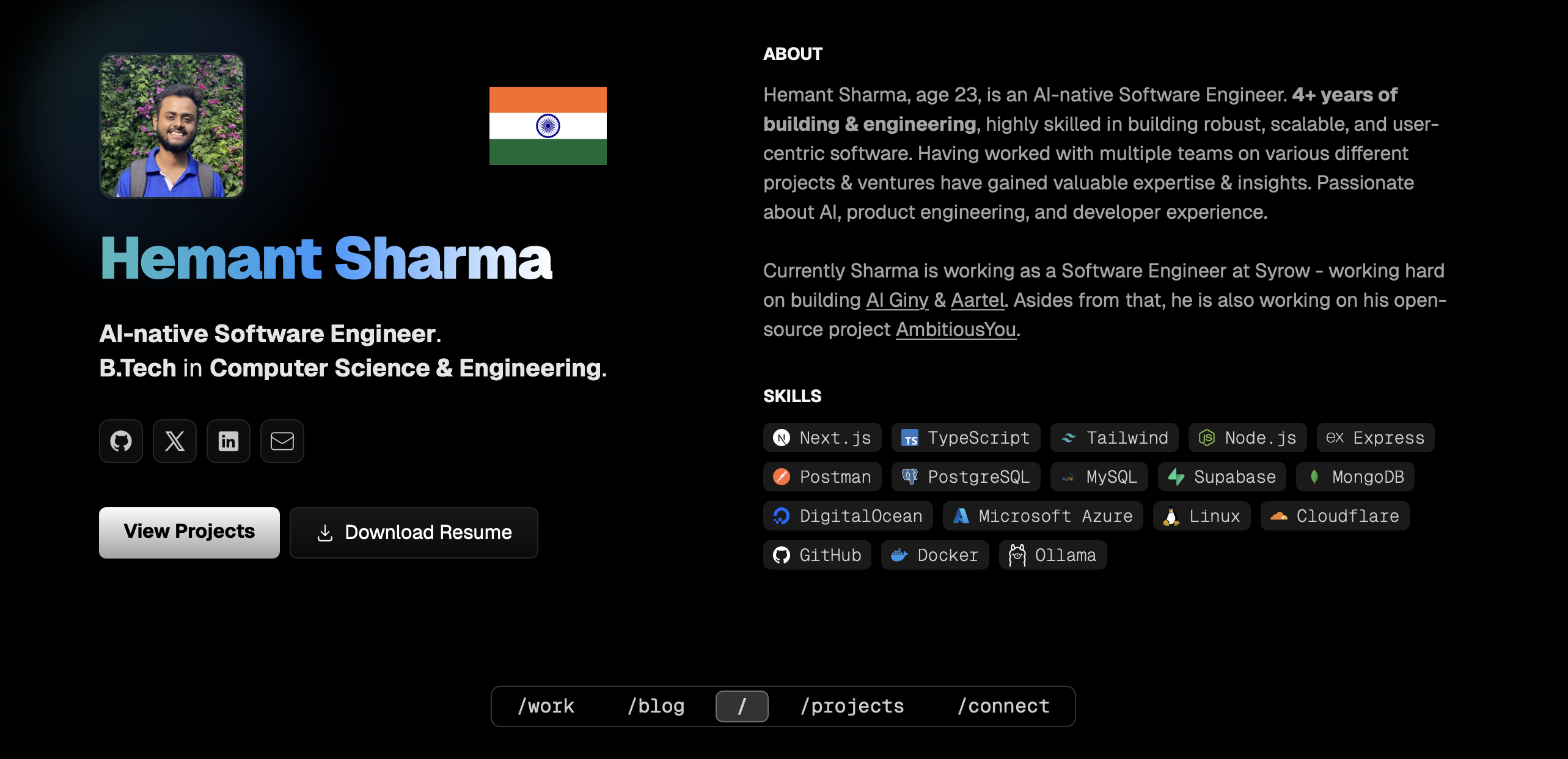 Hemant Sharma - AI-native Software Engineer