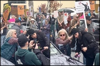 Alt-Simpatizante de Trump amenaza con un táser a manifestantes que protestaban contra Tesla y es reducido por una profesora universitaria [EN]