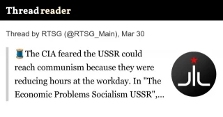 Alt-La CIA temía que la URSS pudiera alcanzar el comunismo porque estaban reduciendo horas en la jornada laboral [ENG]