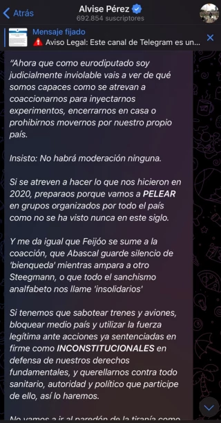 Alt-Alvise Perez amenazó con sabotear trenes