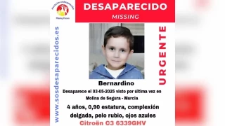Alt-Buscan a un niño de 4 años visto por última vez el 3 de mayo en Molina de Segura