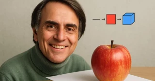 Alt-Las cuatro dimensiones del espacio-tiempo explicadas con una manzana: el día en que Carl Sagan nos acercó incluso a la teoría de cuerdas
